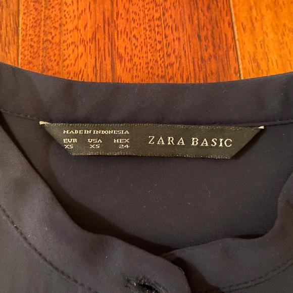 Zara Sheer Office Dress Shirt Dark Blue- 2 Sizes (XS&Small) - Picture 7 of 10